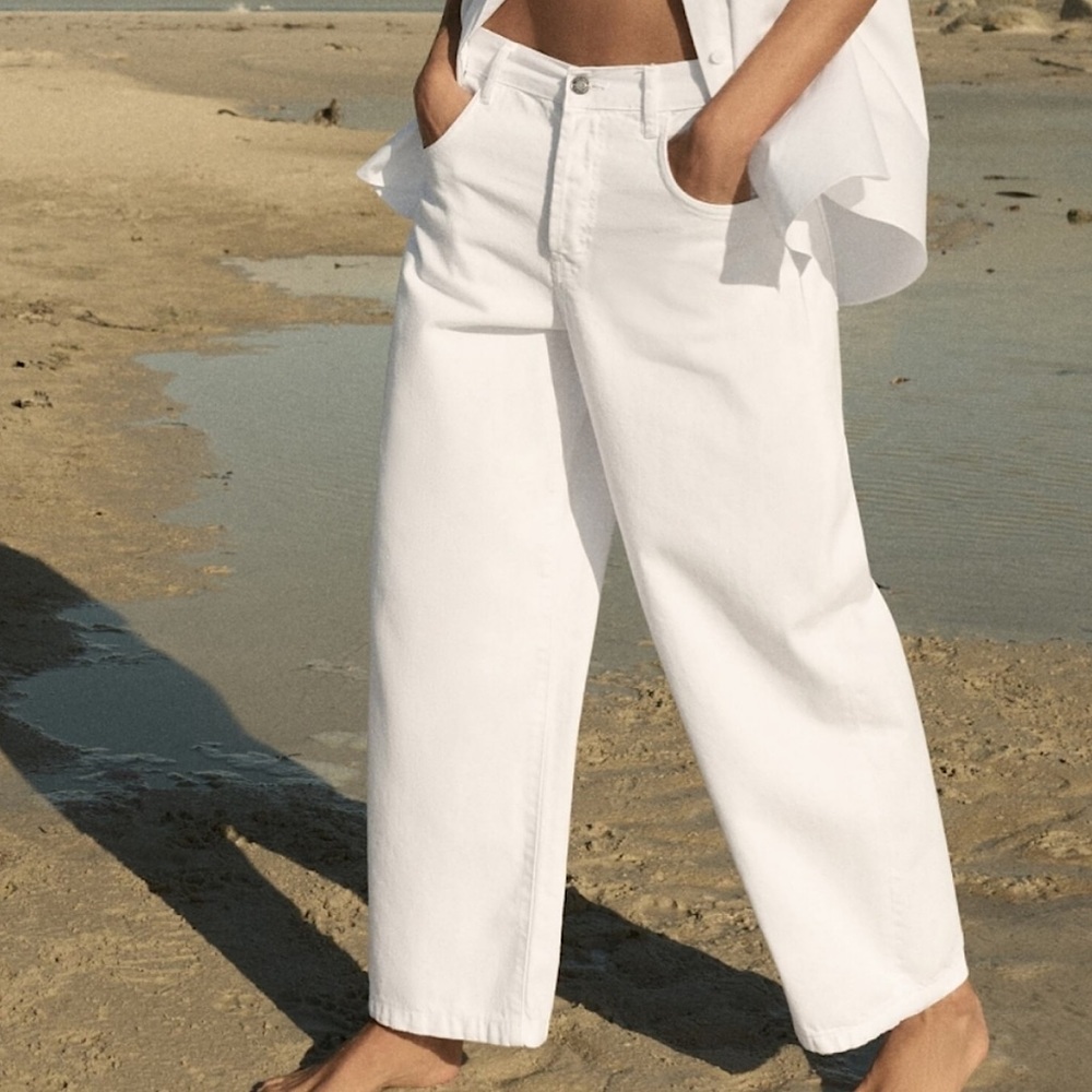 🆕 ZARA Mid-Length Cullote in White SZ 0
